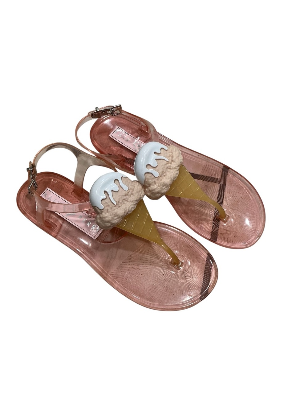 Katy Perry The Sundae Jelly Sandals Pink Ice Cream Cone Thong Size 9. - Picture 12 of 14